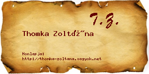 Thomka Zoltána névjegykártya